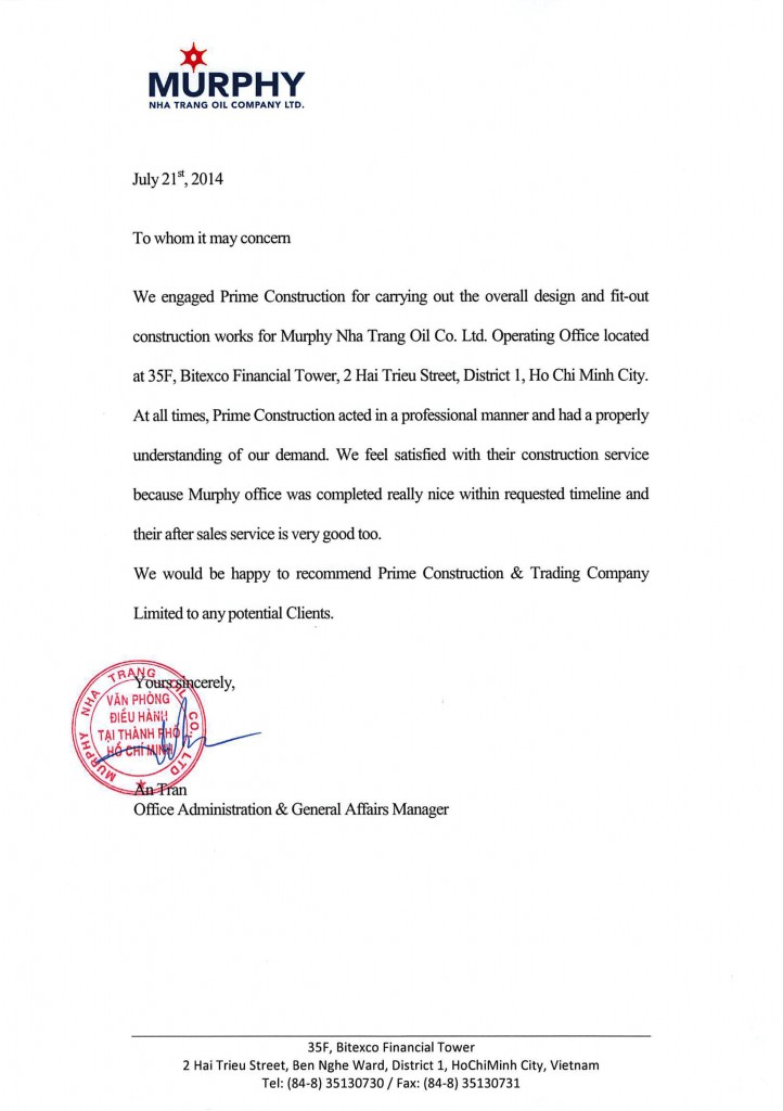 Murphy Oil Corporation  Letter